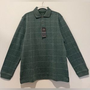 Van Heusen, jungle green polo, long sleeves